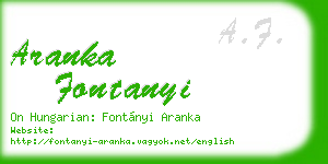 aranka fontanyi business card
