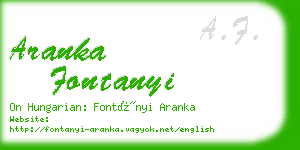 aranka fontanyi business card